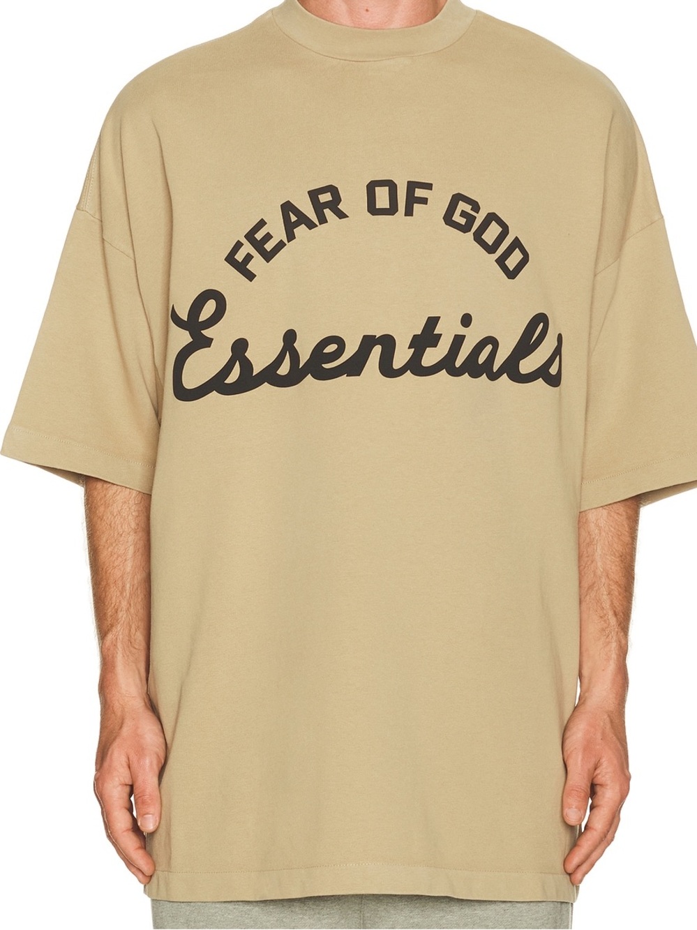 Fear of God Essentials Men’s Tan Logo Short-Sleeve Tee